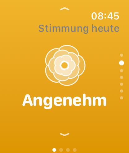 Tagesstimmung auf der Apple Watch: Angenehm, in Trace Health