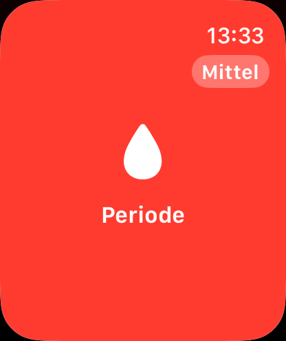 Schnellerfassung im Vollbild auf der Apple Watch, geöffnet über eine Komplikation