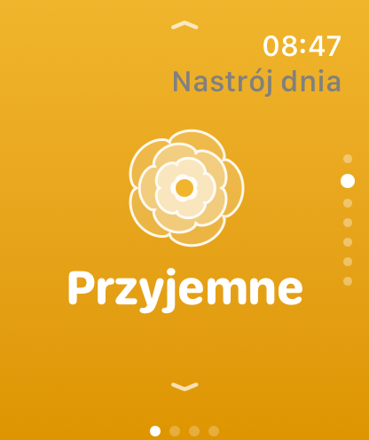 Dzisiejszy nastrój na Apple Watch: Przyjemne, w Trace Zdrowie