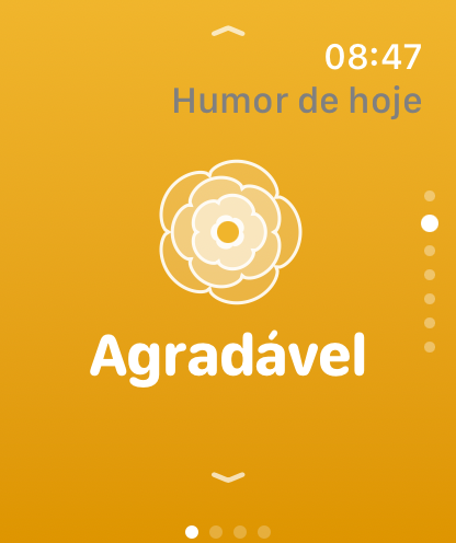 O humor de hoje no Apple Watch: Agradável, no Trace Saúde