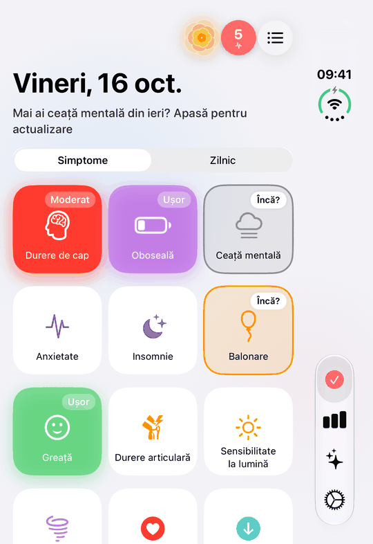 Trace Sănătate pe ecranul exterior al iPhone Duo pliat: simptomele de pe pagina principală, notate dintr-o atingere