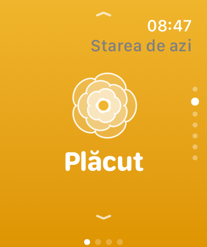 Dispoziția de azi pe Apple Watch: Plăcut, în Trace Sănătate