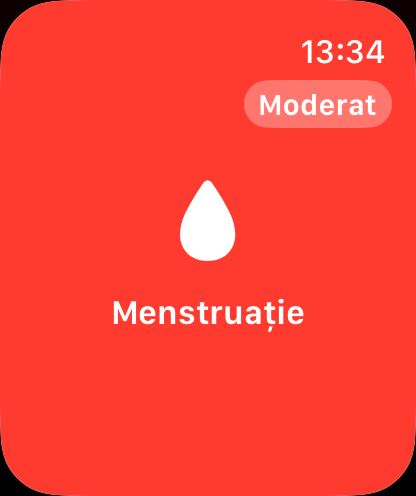 Înregistrare rapidă pe tot ecranul pe Apple Watch, deschisă dintr-o complicație